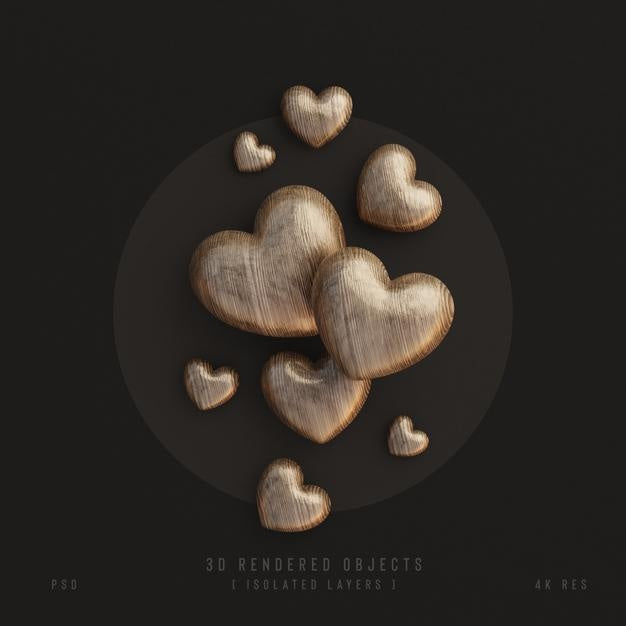 Free Valentines Day Cute Love Hearts Decorative Composition Isolated And Transparent 3D Rendering Psd