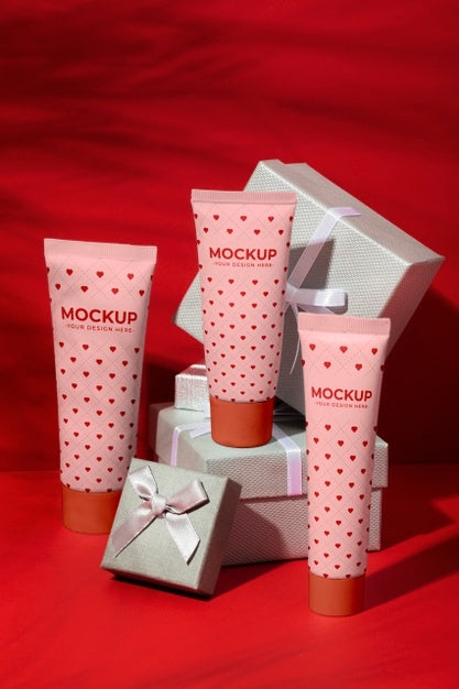 Free Valentines Day Still Life With Makeup Mockup Psd