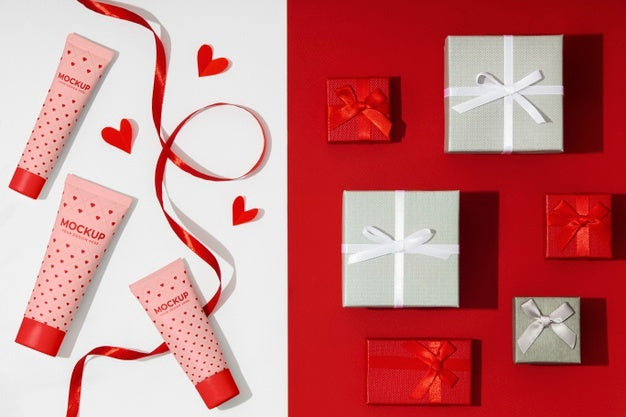 Free Valentines Day Still Life With Makeup Mockup Psd