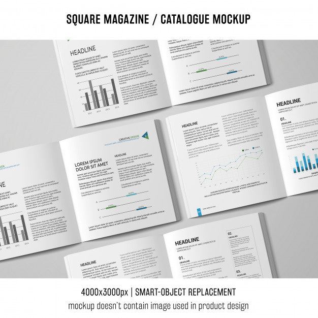 Free Various Square Magazine Or Catalogue Mockups Psd