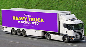 Free Vehicle Branding Heavy Duty Truck Mock-Up Psd