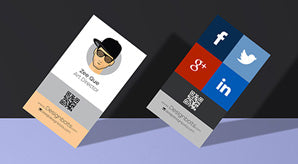 Free Vertical Business Card Design Template & Mock-Up Psd File