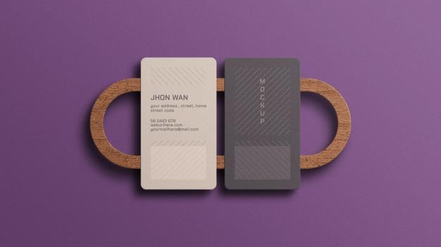 Free Vertical Business Card Mockup Psd