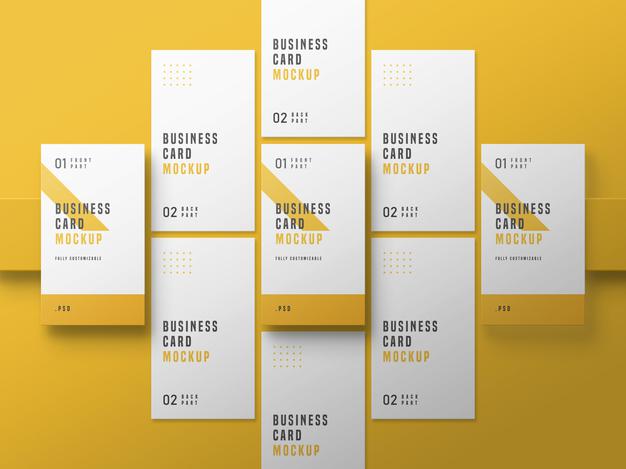 Free Vertical Business Card Set Mockup Psd