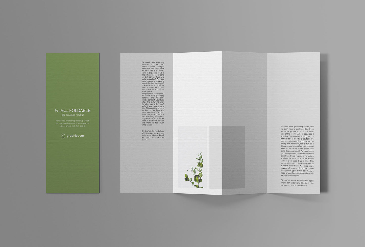 Free Vertical Foldable Brochure Mockup