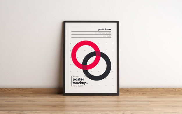 Free Vertical Framed Poster Template Mockup Psd