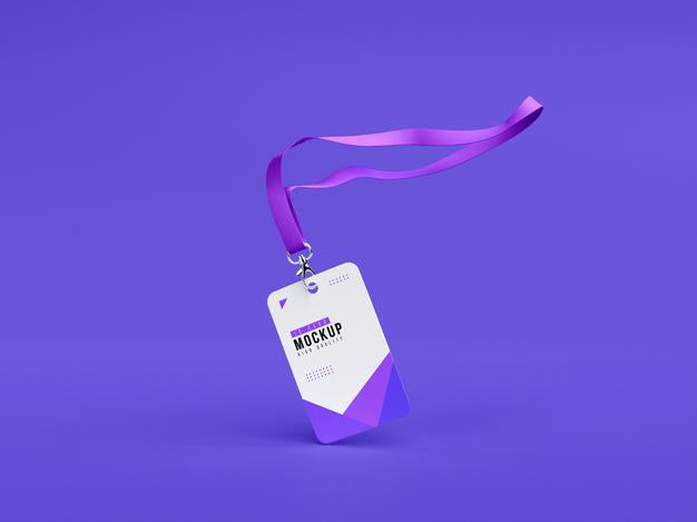 Free Vertical Id Cards Holder Mockup Psd