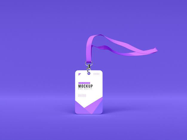 Free Vertical Id Cards Holder Mockup Psd