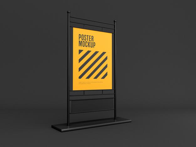 Free Vertical Stand Banner Mockup Psd