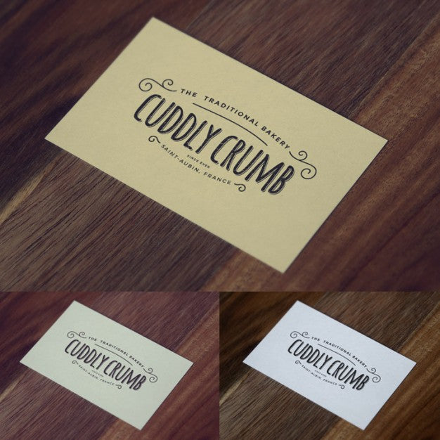 Free Vintage Business Card Mock Up Psd