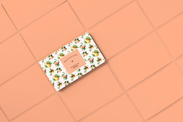 Free Vintage Fruits Business Card Template Mockup Psd