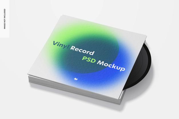 Free Vinyl Record Mockup View Psd