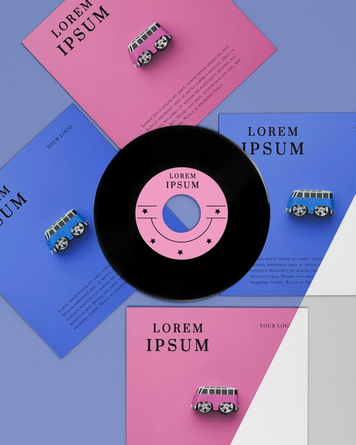 Free Vinyl Records Mock-Up Arrangement Psd