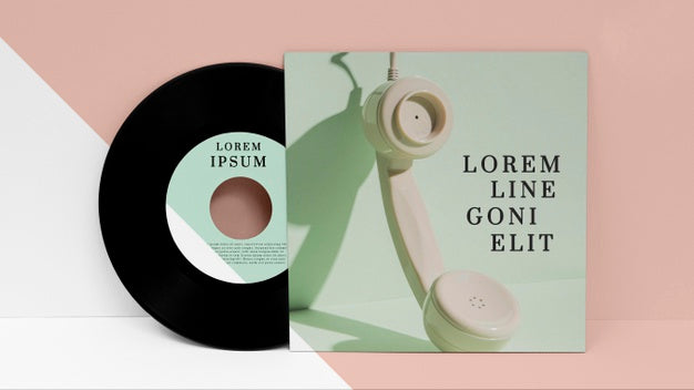 Free Vinyl Records Mock-Up Arrangement Psd