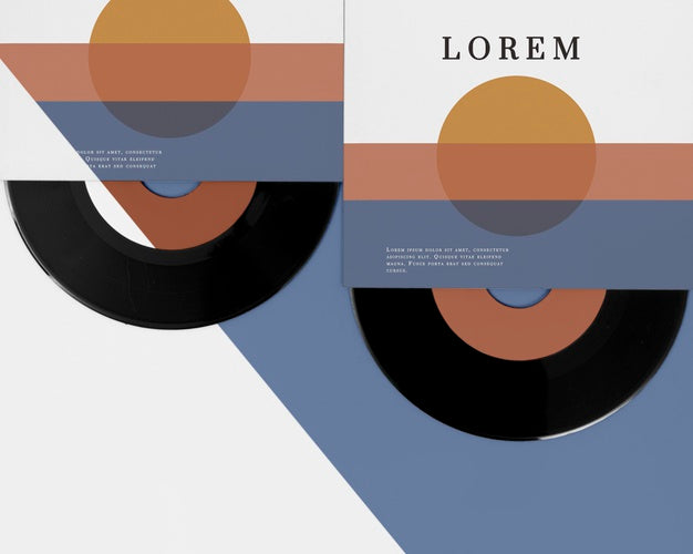 Free Vinyl Records Mock-Up Assortment Psd