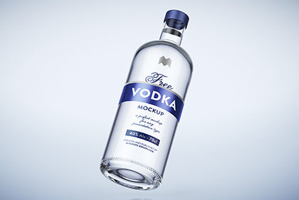 Free Vodka Bottle Mockup