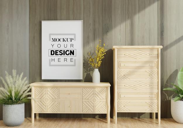 Free Wall Art Mockup, Canvas Or Picture Frame In Living Room Psd