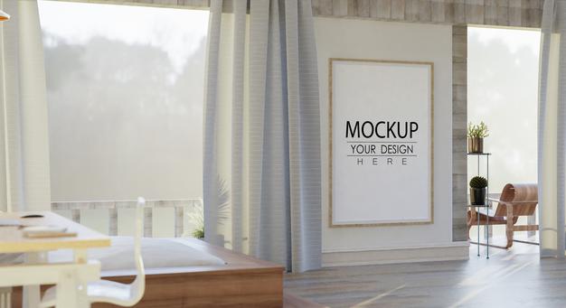Free Wall Art Mockup, Canvas Or Picture Frame In Living Room Psd