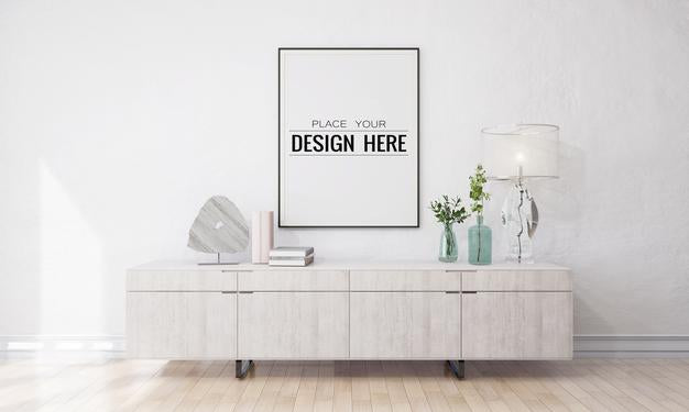 Free Wall Art Or Picture Frame In Living Room Mockup Psd