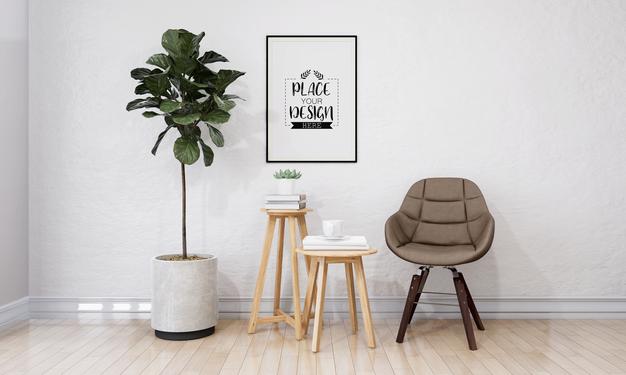 Free Wall Art Or Picture Frame In Living Room Mockup Psd