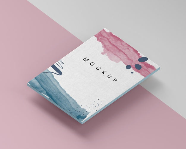 Free Watercolor Canvas Painting High Angle Psd