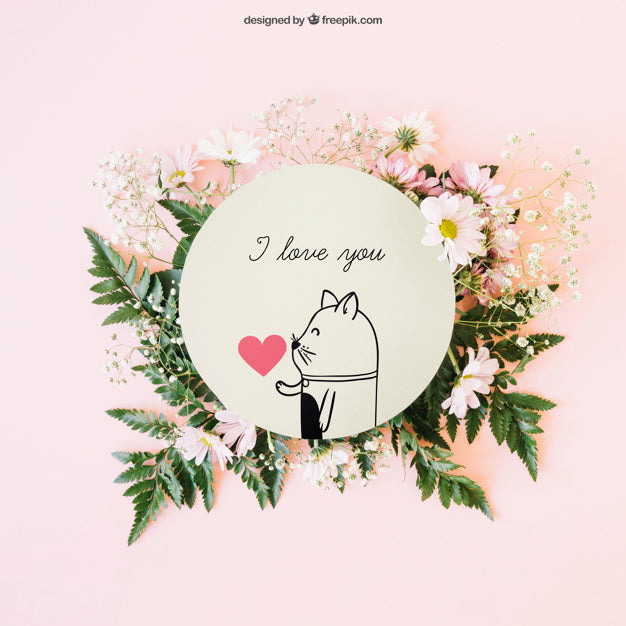 Free Wedding Decoration With Circular Card Psd
