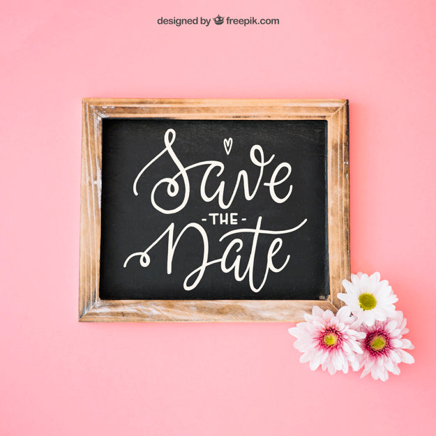 Free Wedding Decoration With Slate Psd