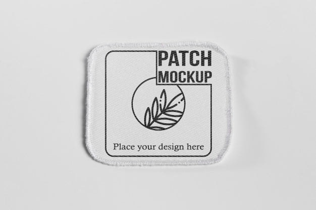 Free White Clothing Patch Fabric Mock-Up Psd