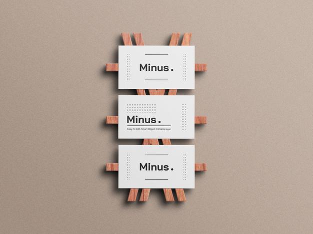 Free White Minimal Business Card Mockup Psd