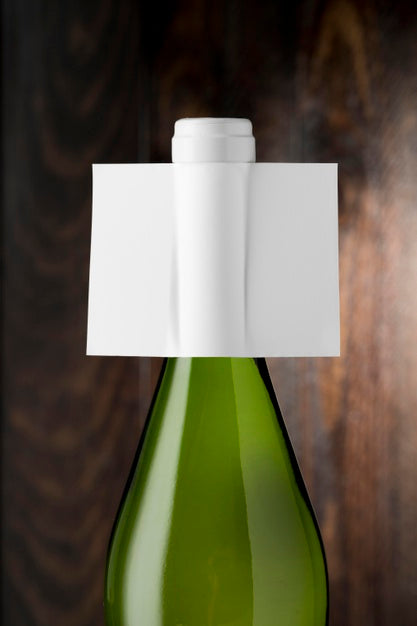 Free Wine Bottle Label Mock Up Close Up Psd