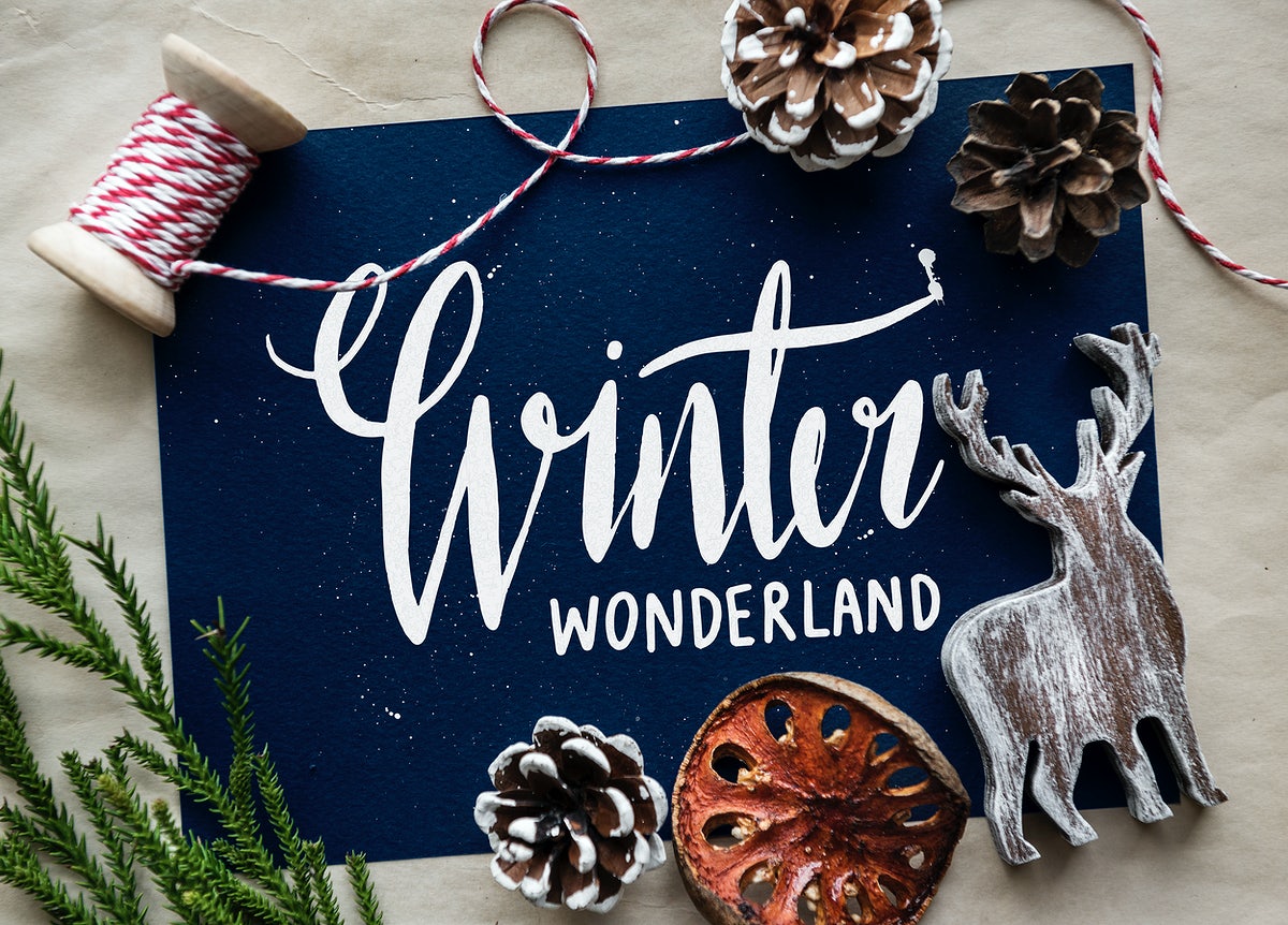 Free Winter Season Typography Design Mockup