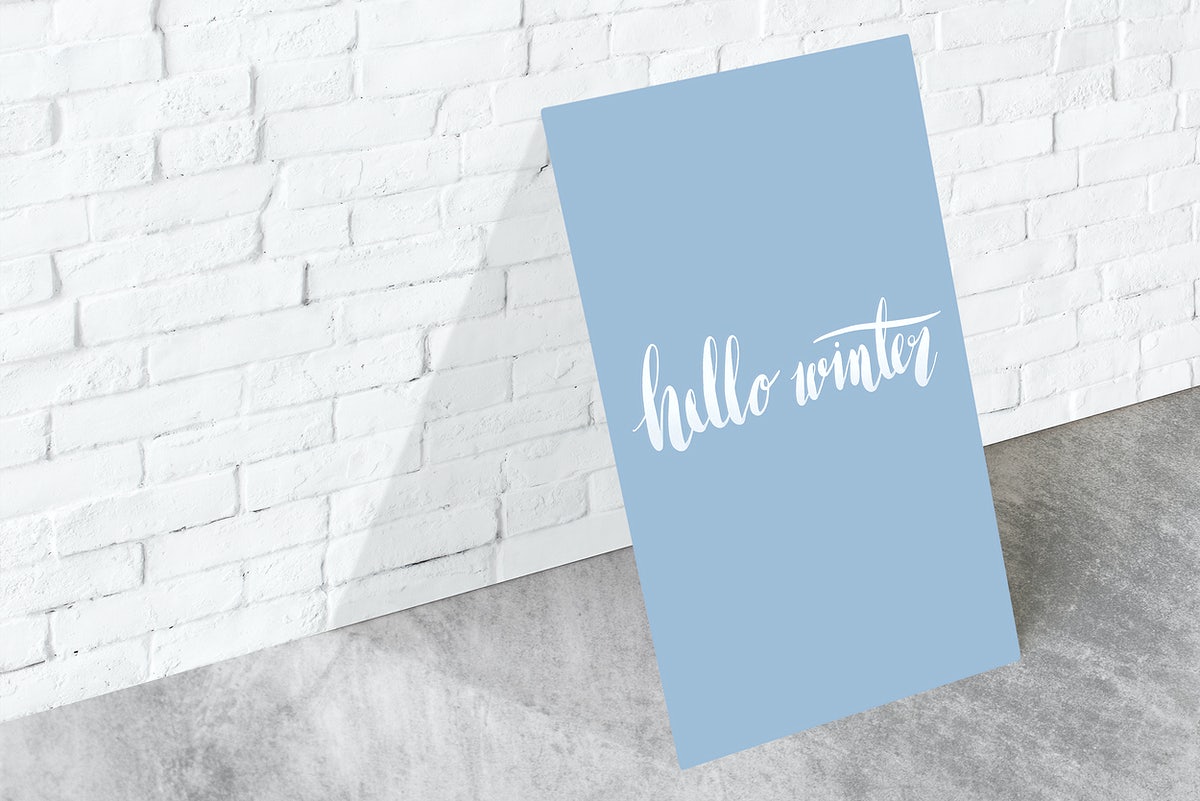 Free Winter Season Typography Design Mockup