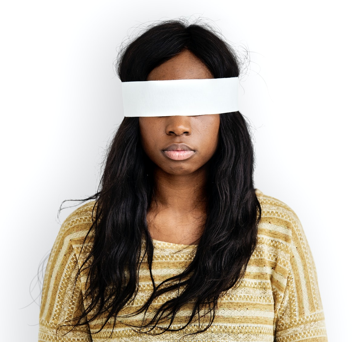 Free Woman Eye Covered Blind Forbidden Lost Concept