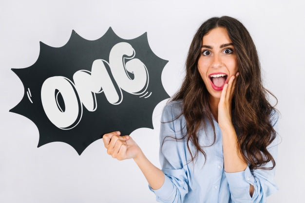 Free Woman Holding Speech Bubble Slate Psd