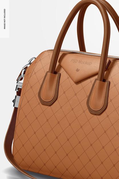 Free Womens Leather Bag Mockup Close Up Psd