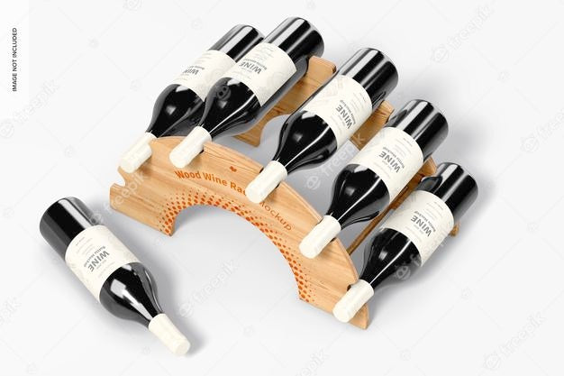 Free Wood Wine Rack Mockup, Top View Psd