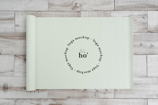 Free Yoga Mat Mock-Up On The Floor Psd