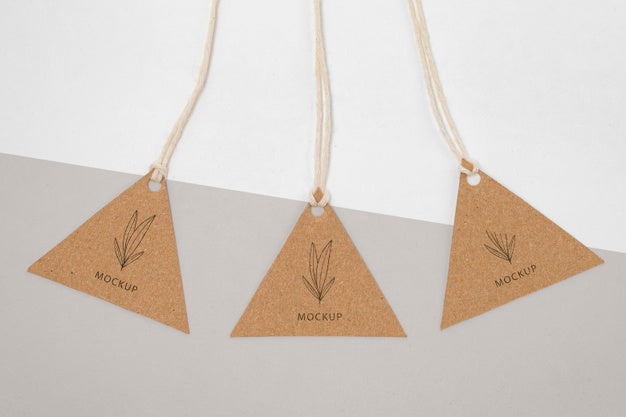 Free Zero Waste Price Tags Mock-Up Psd