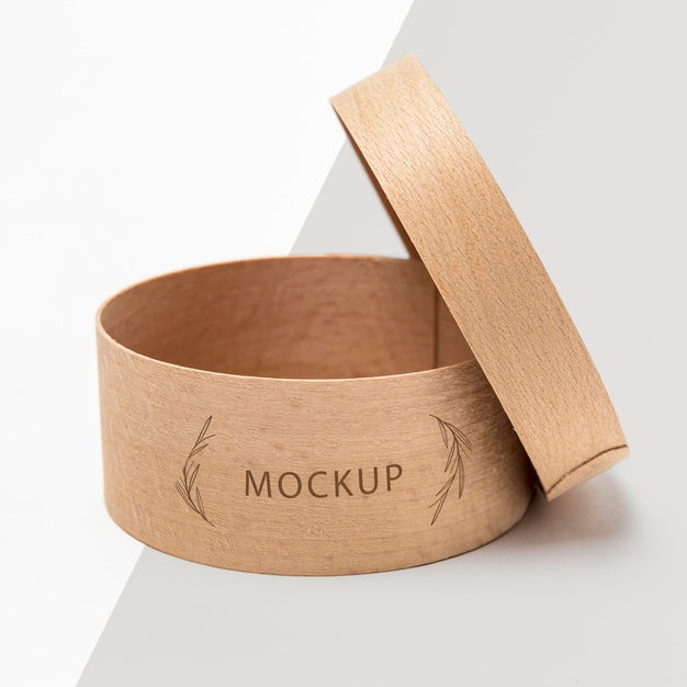 Free Zero Waste Round Container Box Mock-Up Psd