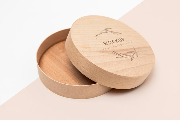 Free Zero Waste Round Container Box Mock-Up Psd