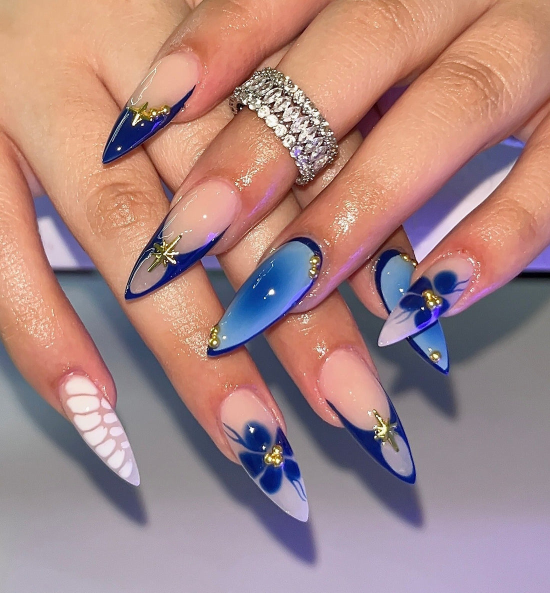 13 Royal Blue Nail Ideas That Bring the Drama