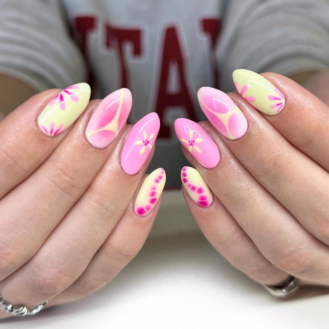 15 Fresh Pink and Yellow Nail Ideas
