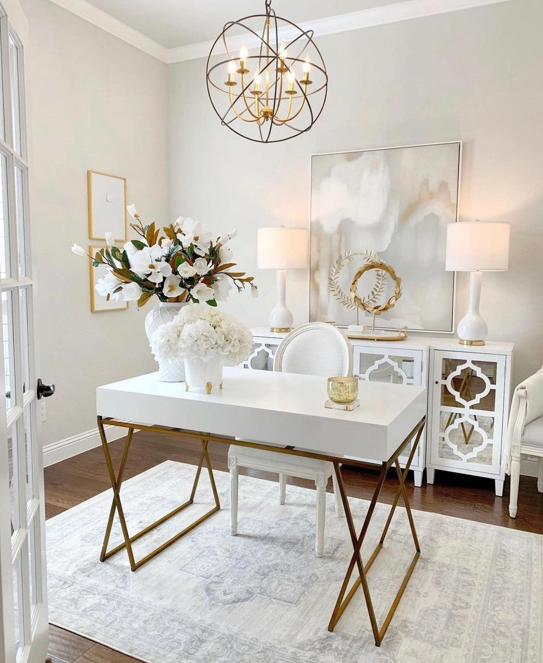 13 Dreamy White and Gold Office Ideas