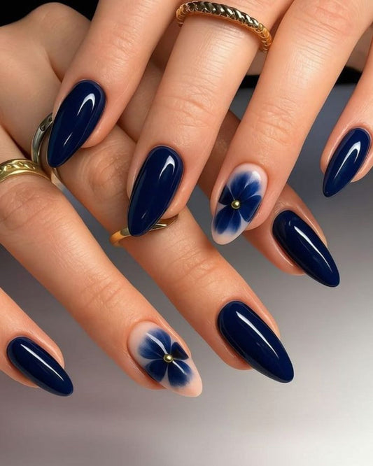 16 Navy Nail Ideas That Keep It Classy