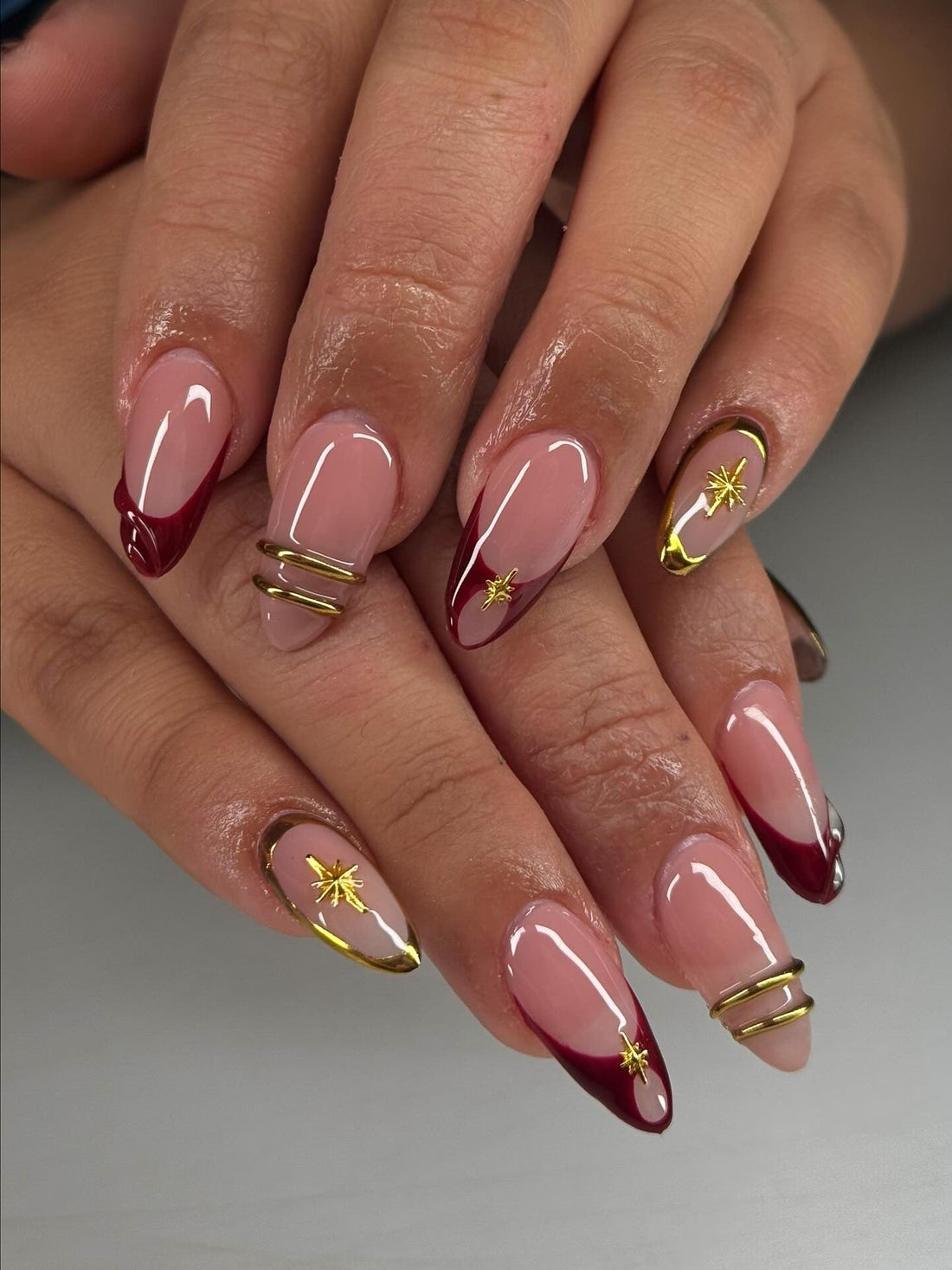 15 Clean + Glam Red and Gold Nail Ideas 2026