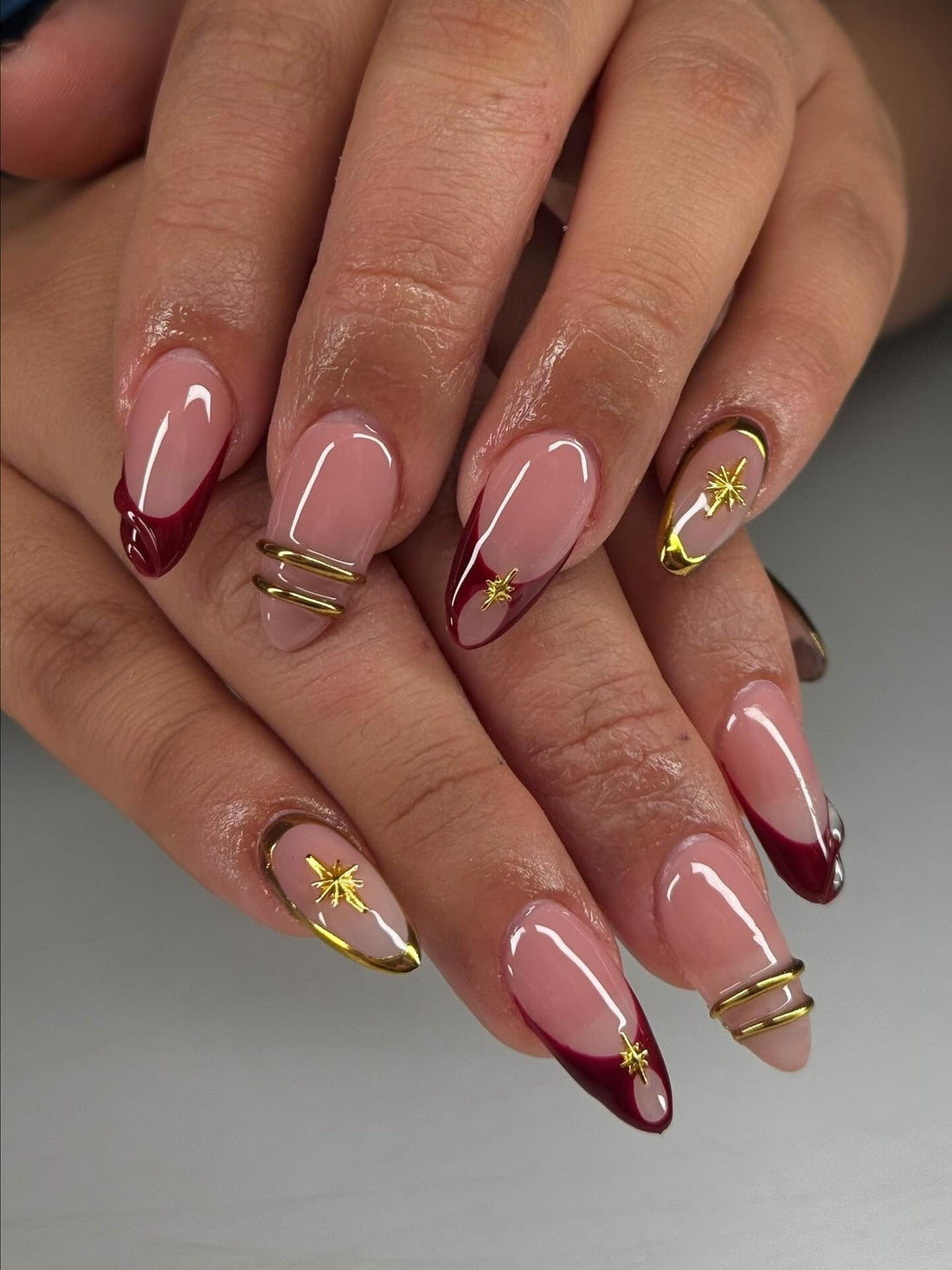 15 Clean + Glam Red and Gold Nail Ideas 2026