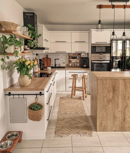 13 Bohemian Kitchen Ideas Using Texture & Wood