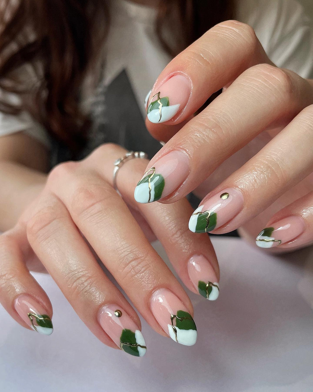 13 Cute Green and White Nail Ideas