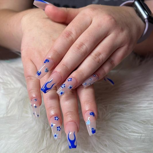 13 Stylish Blue Coffin Nail Ideas to Screenshot