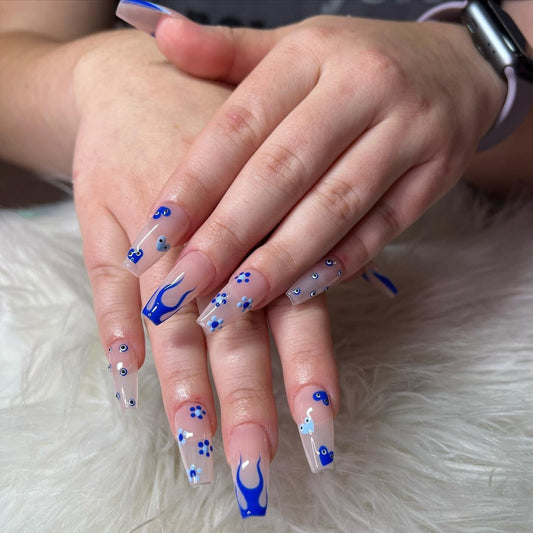 13 Stylish Blue Coffin Nail Ideas to Screenshot